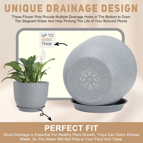 YNNICO plastic planter lightweight and sturdy with matte finish