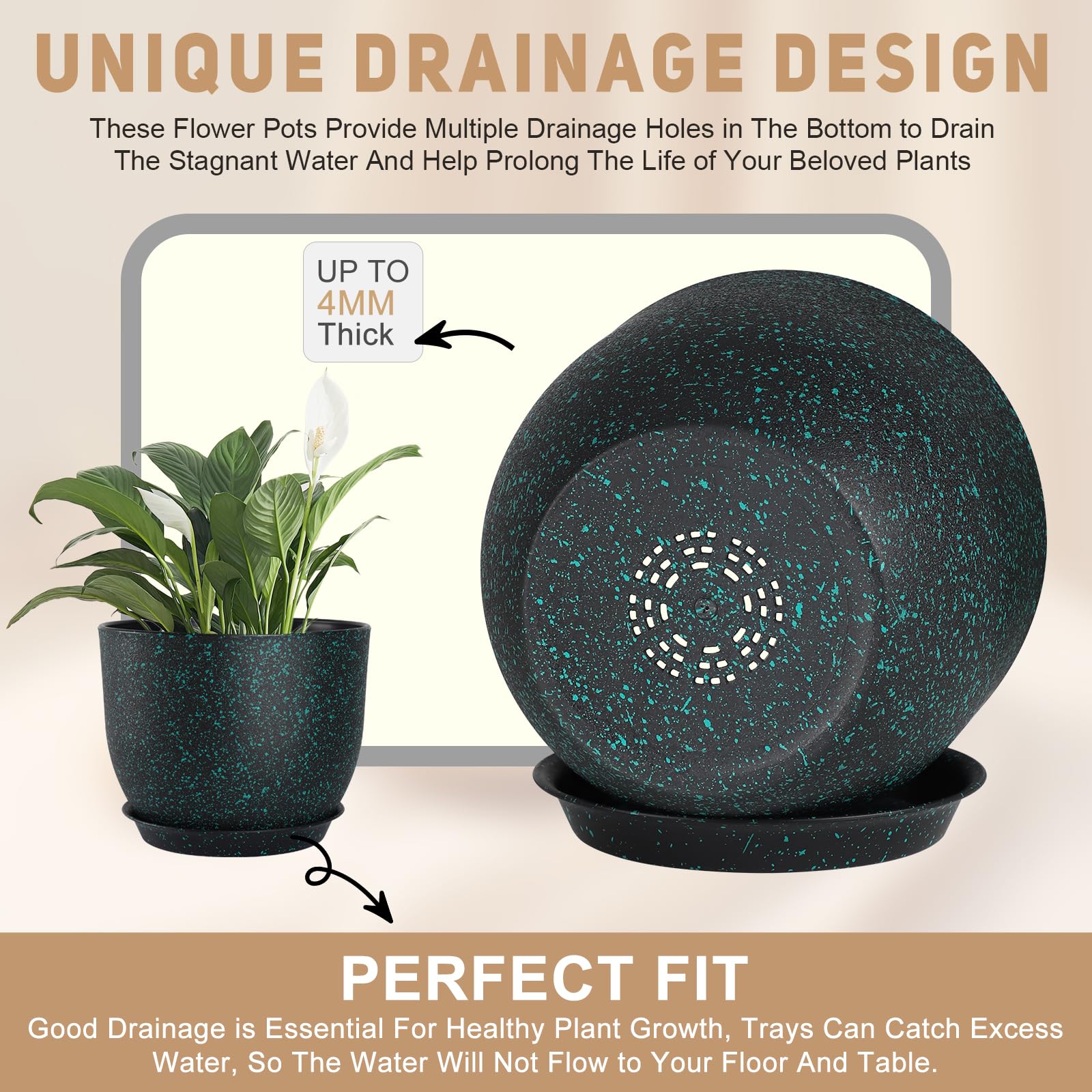 YNNICO lightweight PP material planter with matte finish