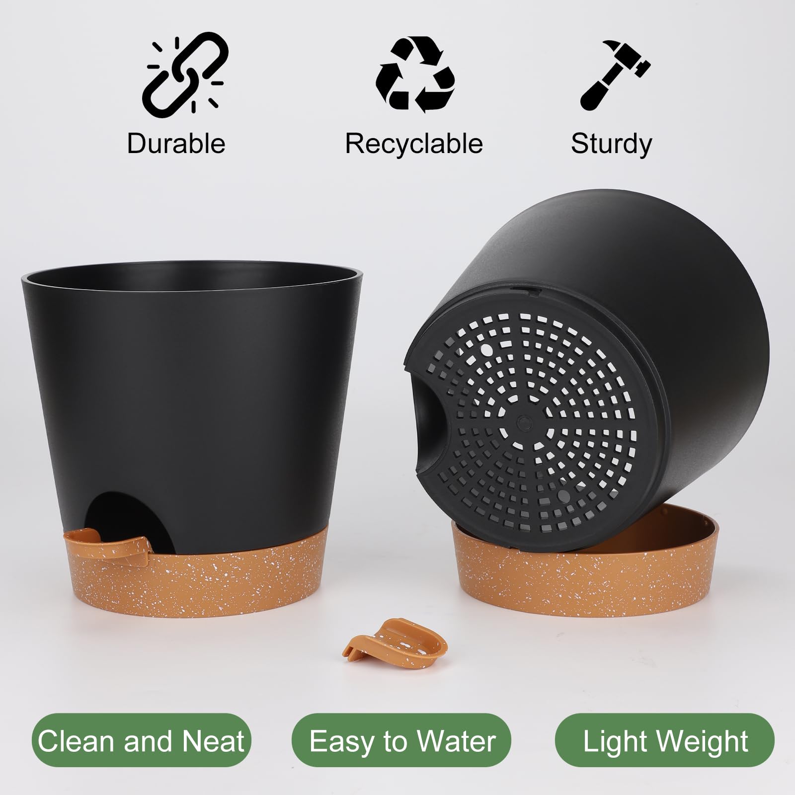YNNICO saucer water reservoir enables extended hydration for busy households