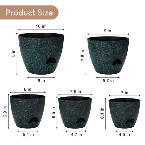 YNNICO 9-inch pot with deep planting space for larger herbs and greenery
