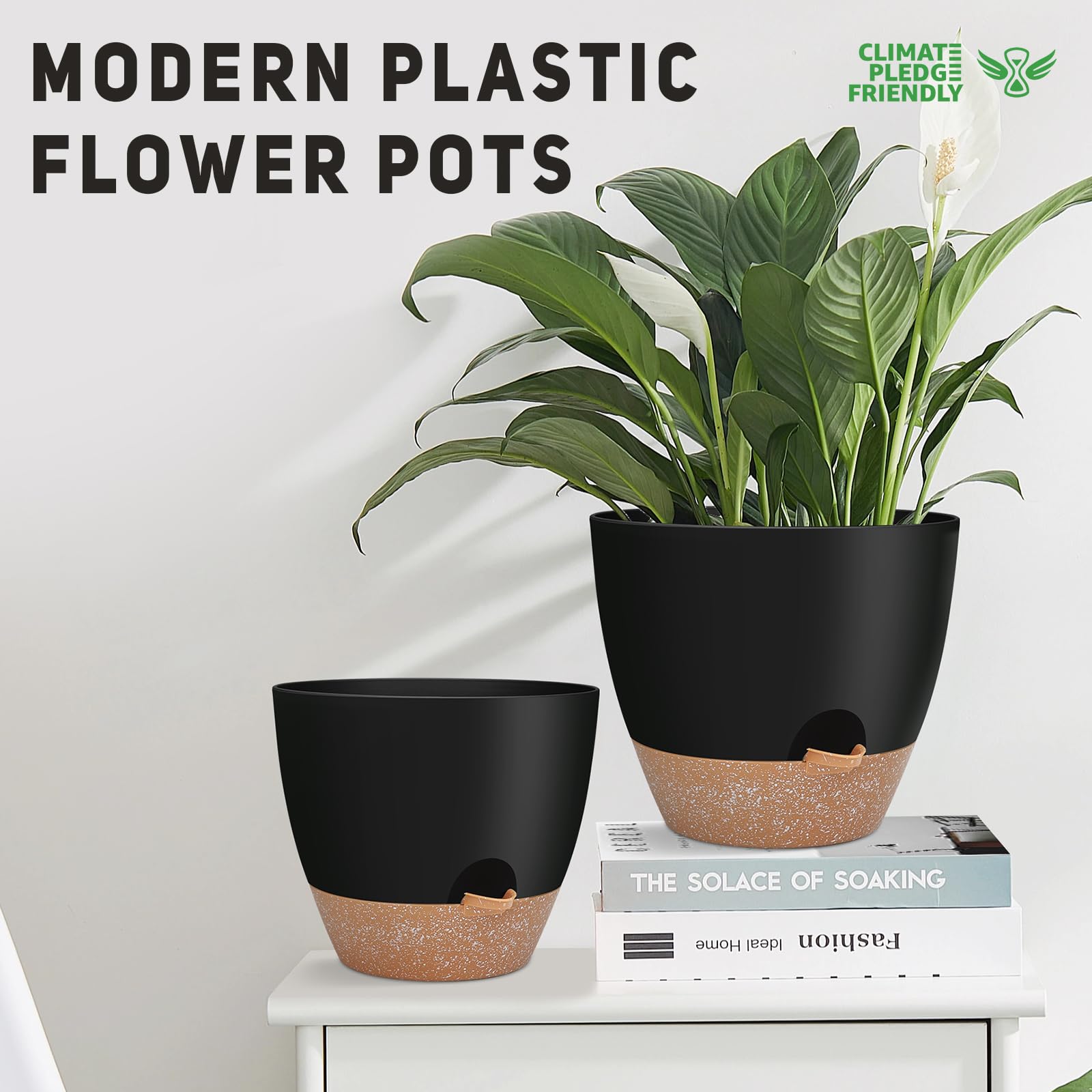 YNNICO 9-inch pot panel view shows deep planting space for lush growth