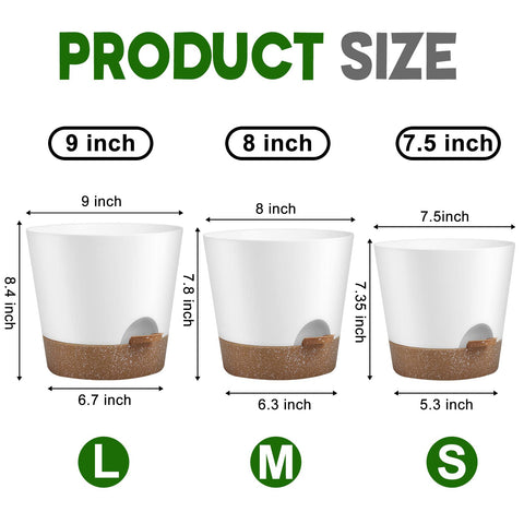 YNNICO Snow 8-inch self-watering pot ideal for desk plants and compact spaces