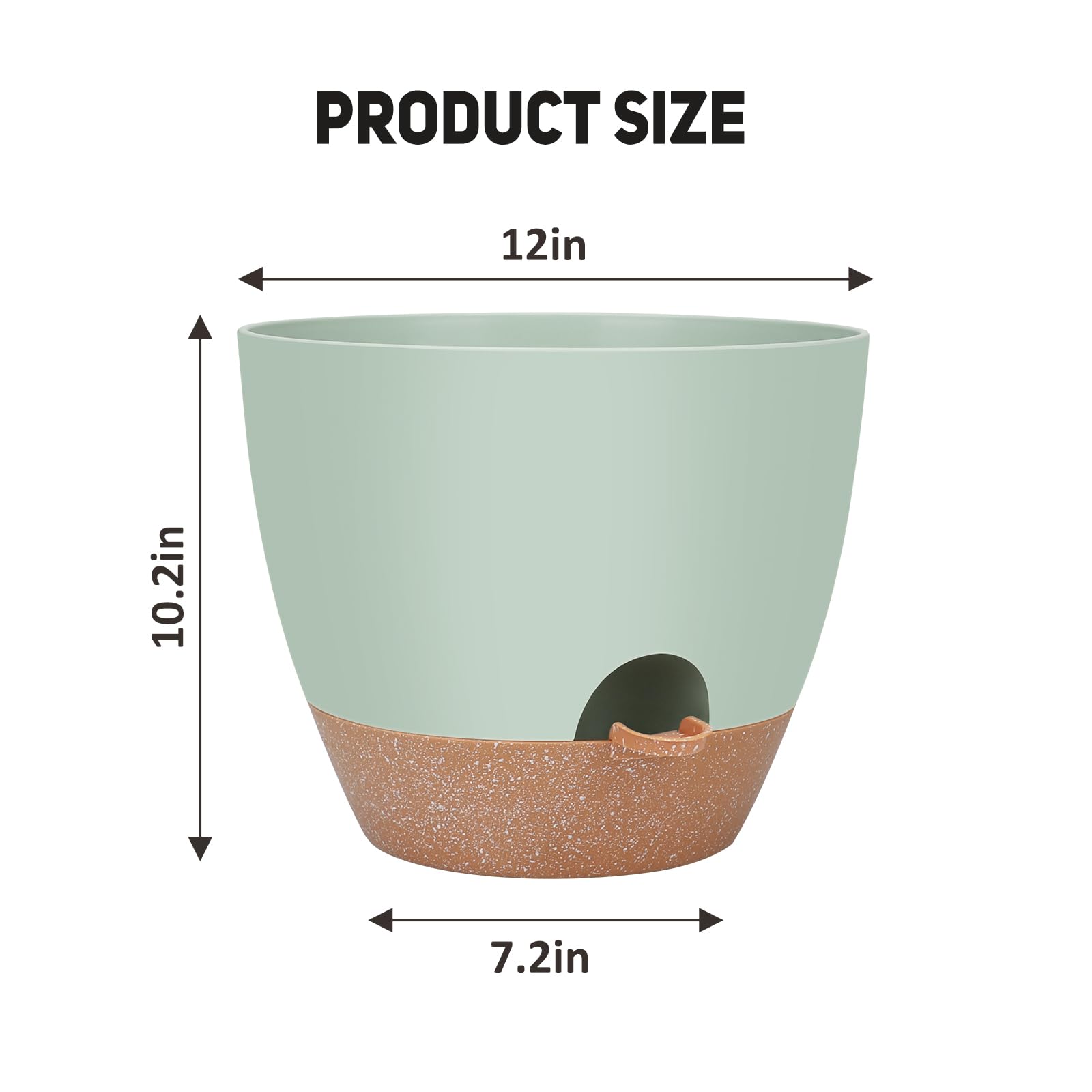 YNNICO sturdy plastic lightweight pot is easy to move and place anywhere.