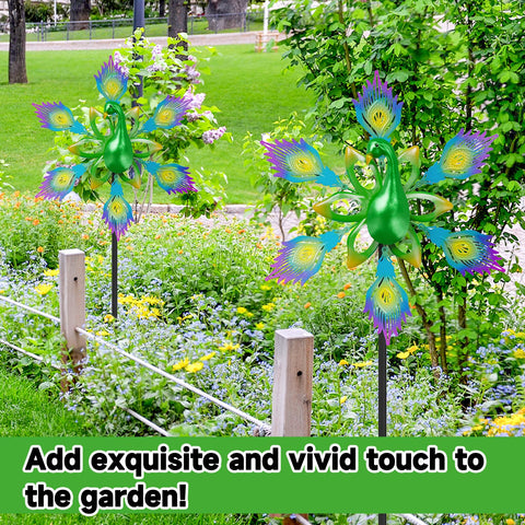 YOADEHOA Peacock design acts as a striking backyard focal point.