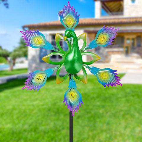 YOADEHOA Wind spinner with waterproof coating resists outdoor weather.