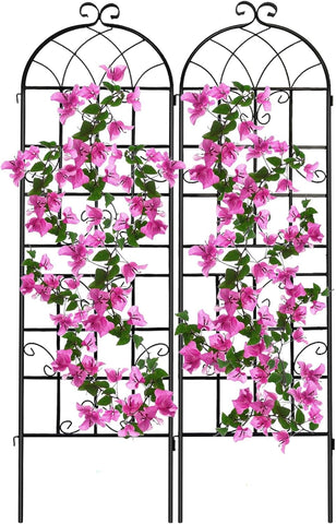 YOBAZAN 2-pack garden trellis provides sturdy vertical support for outdoor plants