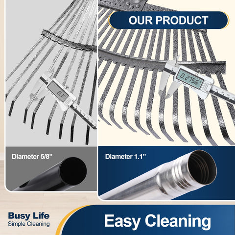 Yocada rake ergonomic angle design reduces effort during use
