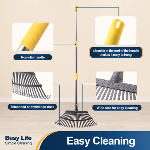 Yocada garden rake folds compactly for storage and transport