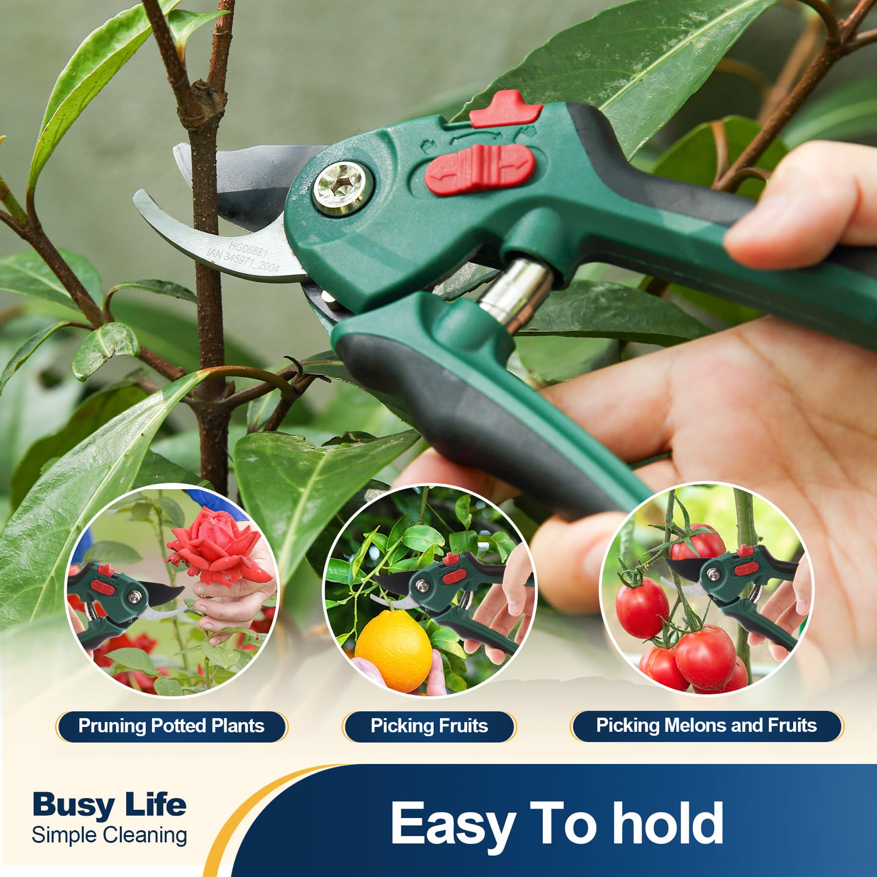Yocada Garden Pruning Shears 2 Pack compact length fits smoothly in small garden toolkits.