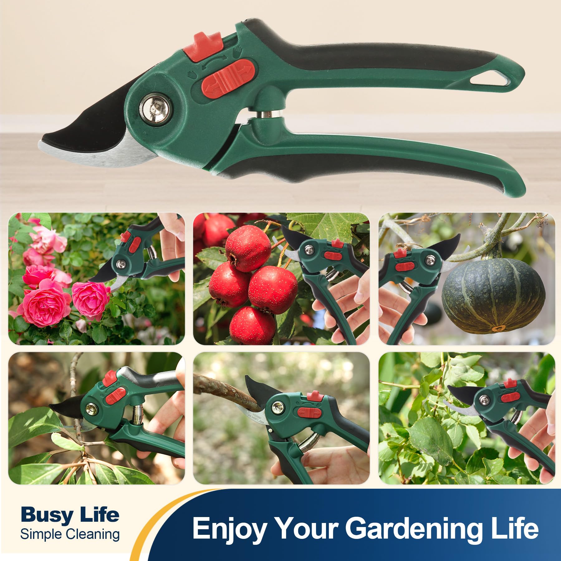 Yocada Garden Pruning Shears 2 Pack ideal for rose pruning and bush shaping.