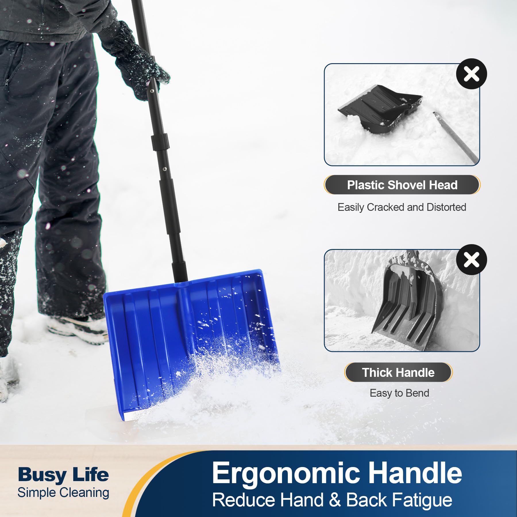 Yocada snow shovel ideal for driveways and sidewalks