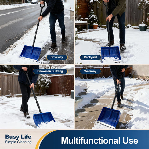 Yocada snow shovel easy pole connection with audible click