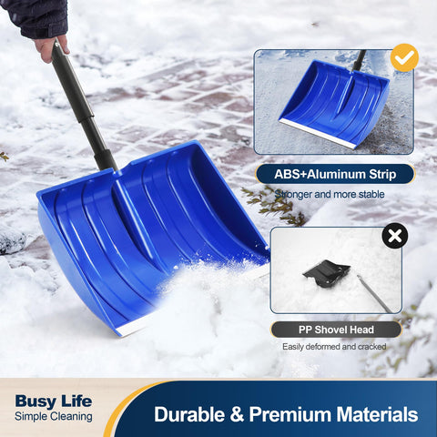 Yocada snow shovel large capacity scoop lowers trips during clearing