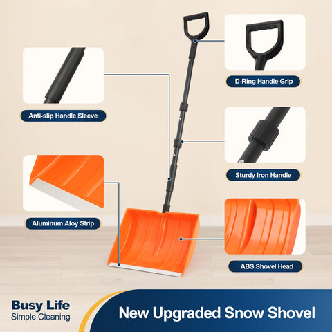 Yocada snow shovel offers three iron handles adjustable length for versatile use.