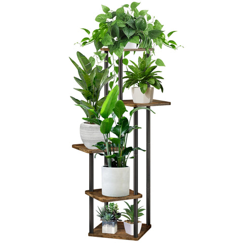 YOCOMEY 5-tier plant stand in corner setup, maximizing space for multiple pots.
