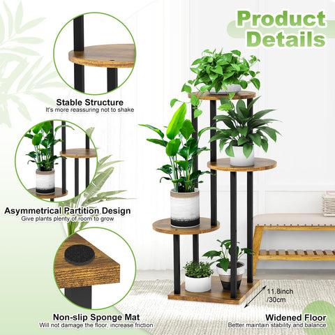 YOCOMEY indoor plant display on living room shelf with multiple pots