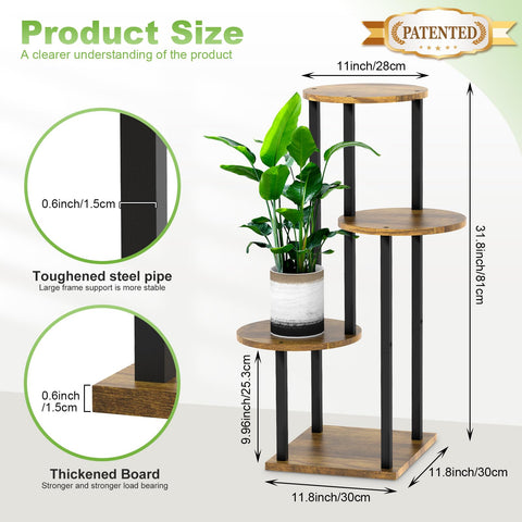 YOCOMEY plant stand close view of metal frame and MDF base for stability