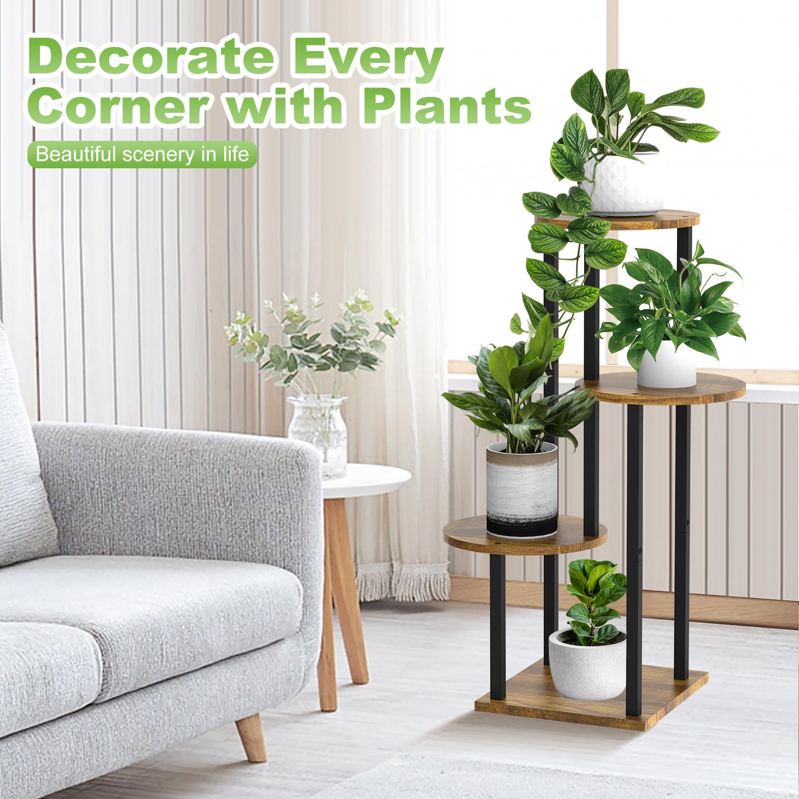 YOCOMEY plant stand close-up of anti-slip feet protecting floors