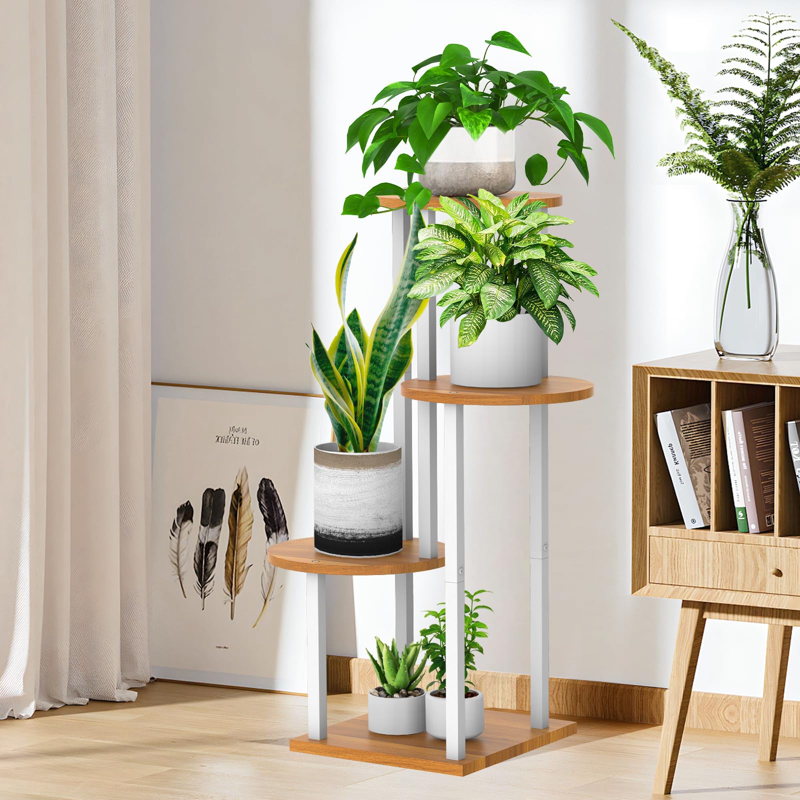 YOCOMEY living room décor stand blends minimalist style with plant display.