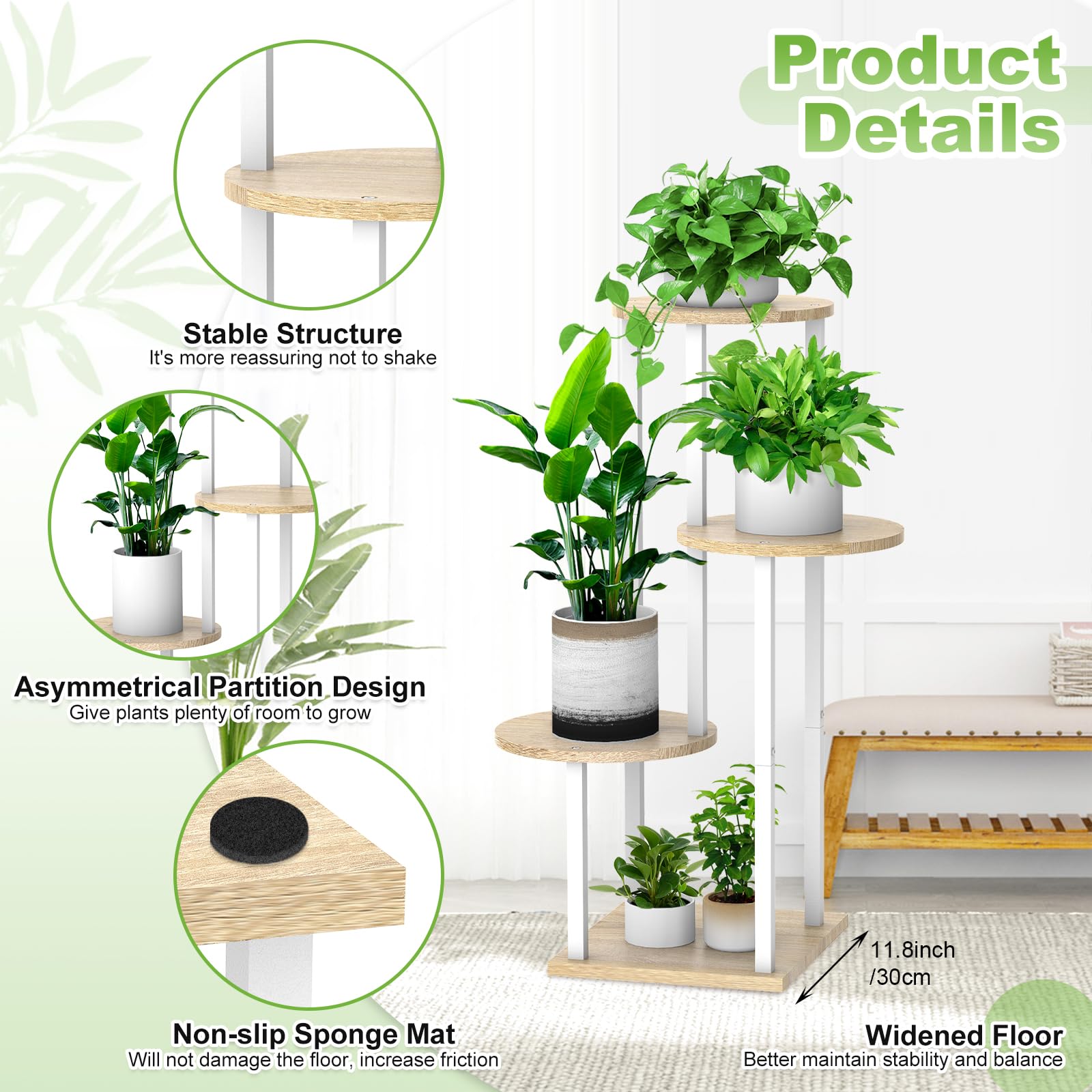 YOCOMEY 4 tier display fits several pots to maximize sunlight exposure.