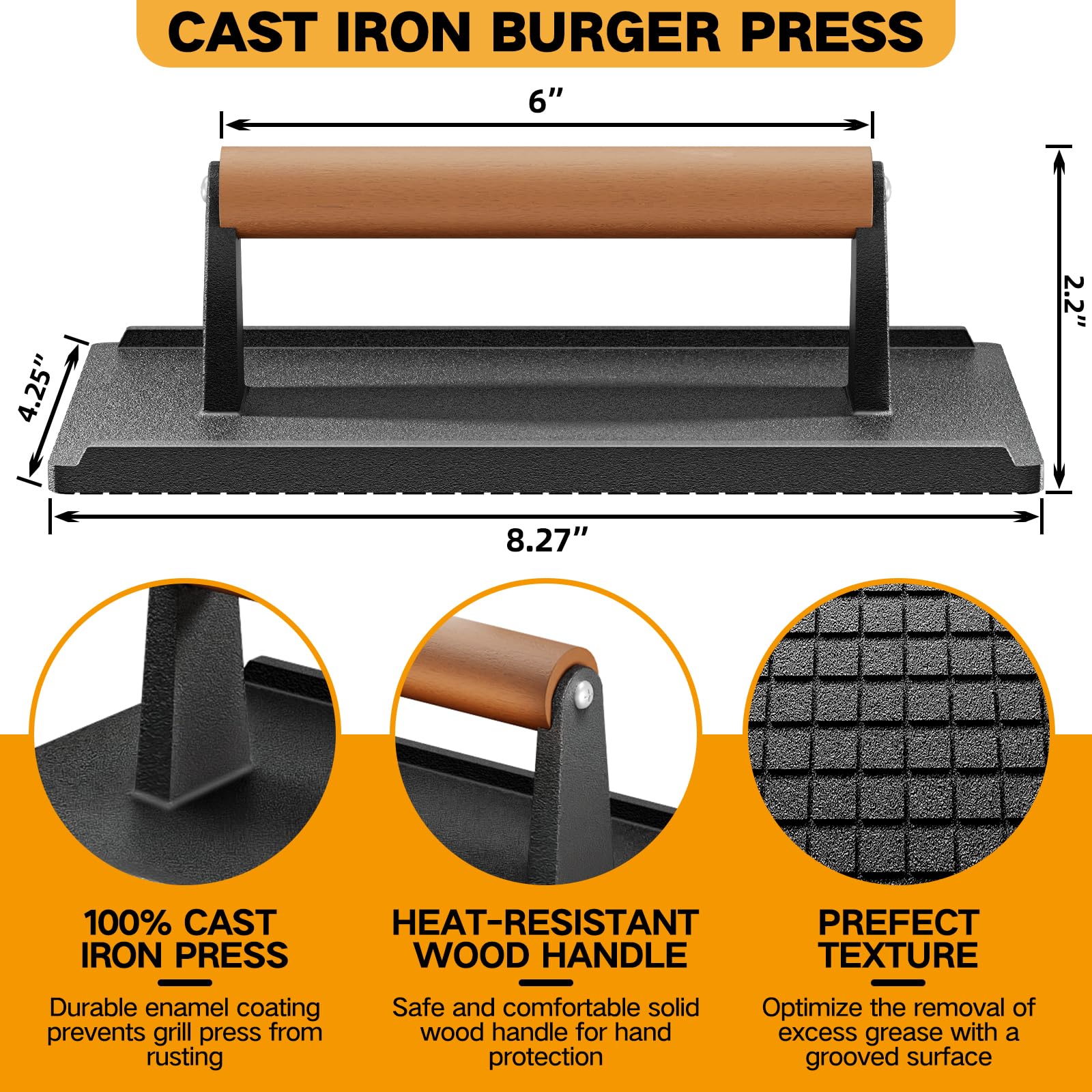 Bacon being pressed with the Yoehka heavy-weight press for crisp edges