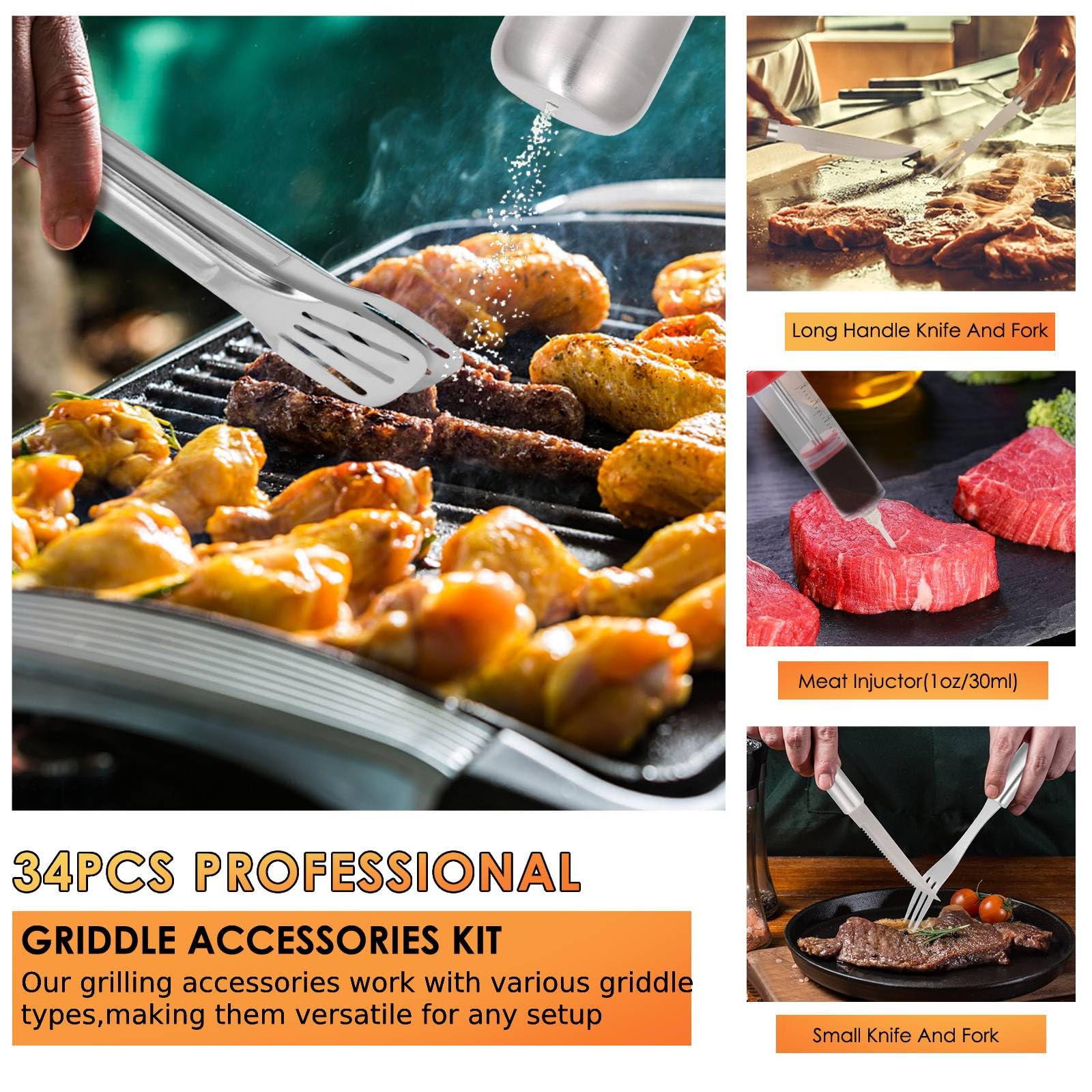Yoehka stainless steel tools resist rust for reliable outdoor cooking.