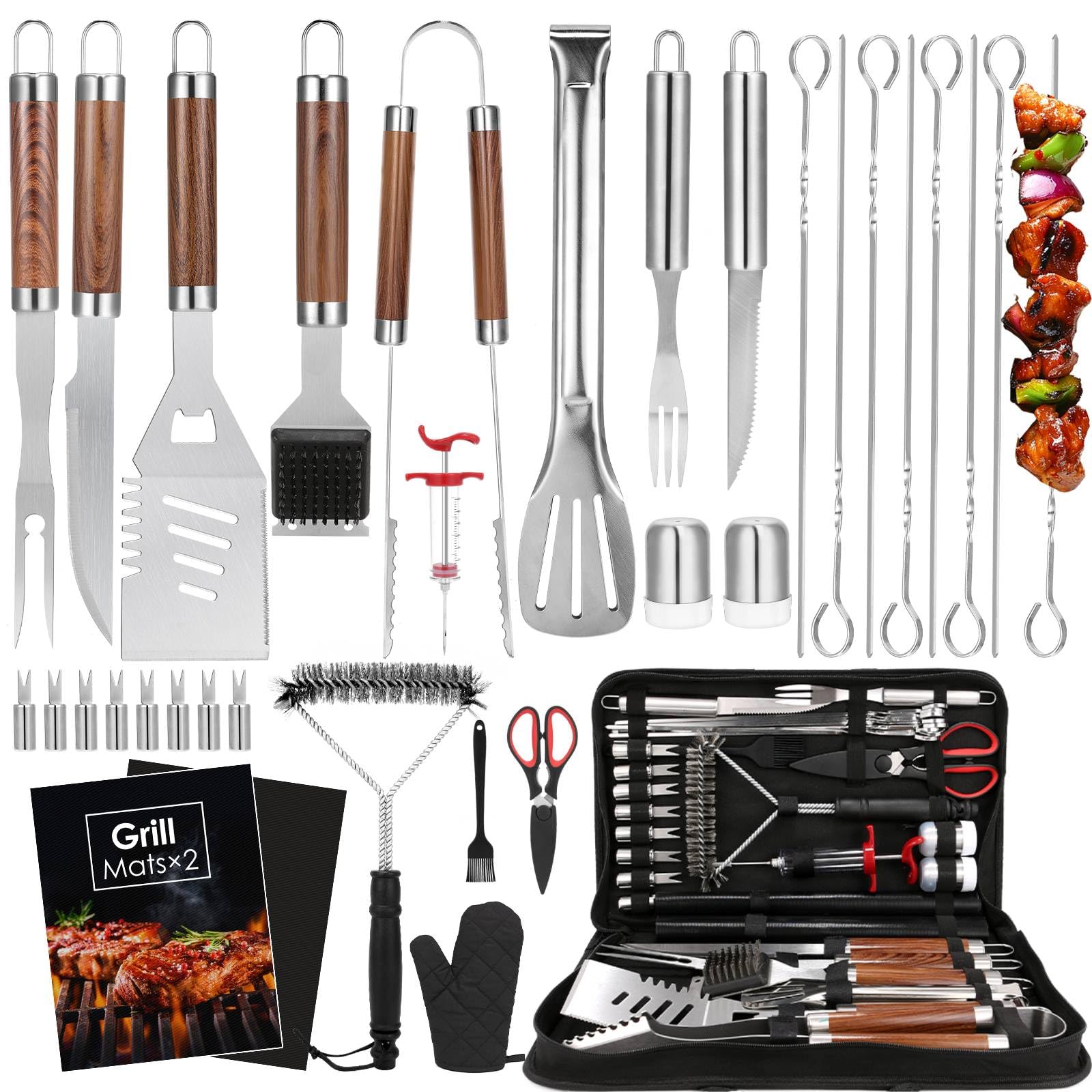 Yoehka BBQ tools set with spatula and tongs for backyard grilling