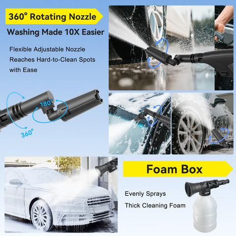 Yoeyang foam sprayer delivers thick suds for a professional car wash at home.