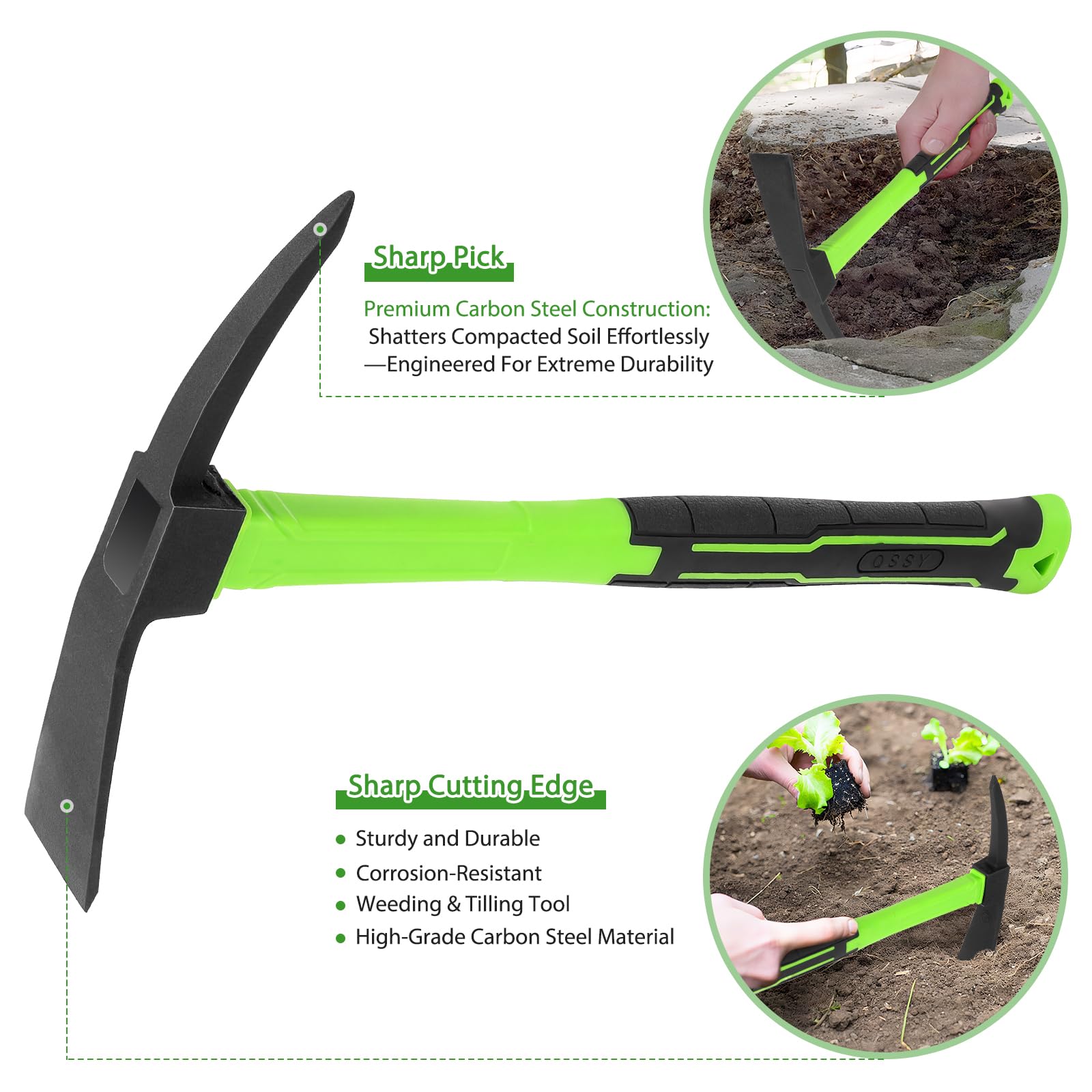 YoFeW 2in1 garden tool enables efficient weeding and cultivating.