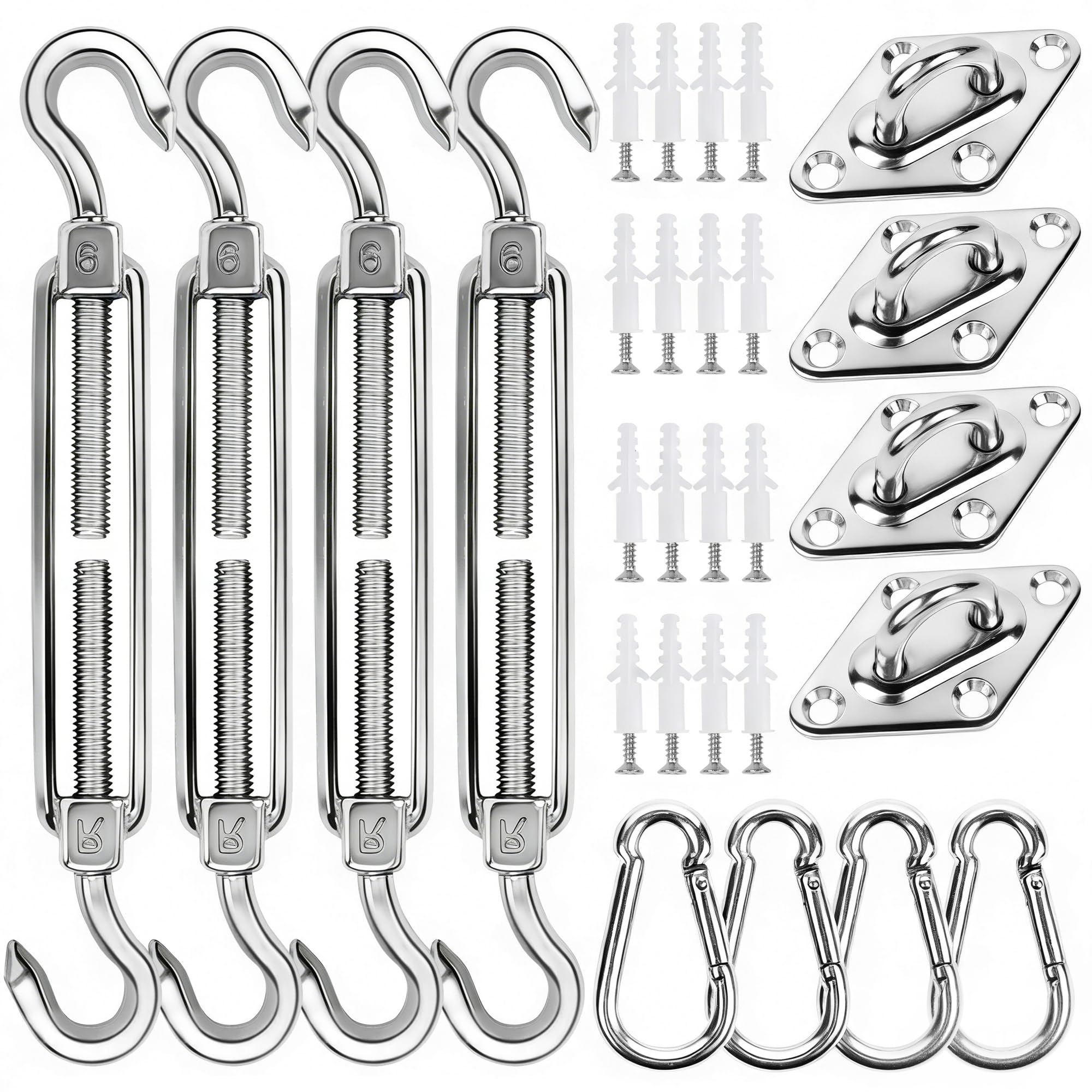 YOFIT 44-pcs shade sail hardware kit for easy outdoor installation