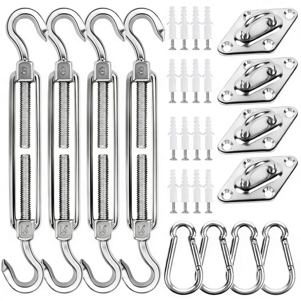 YOFIT 44-pcs shade sail hardware kit for easy outdoor installation