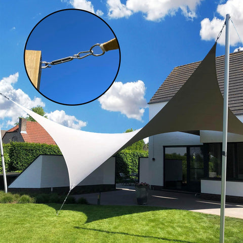 YOFIT outdoor patio setup with waterproof sun shade hardware