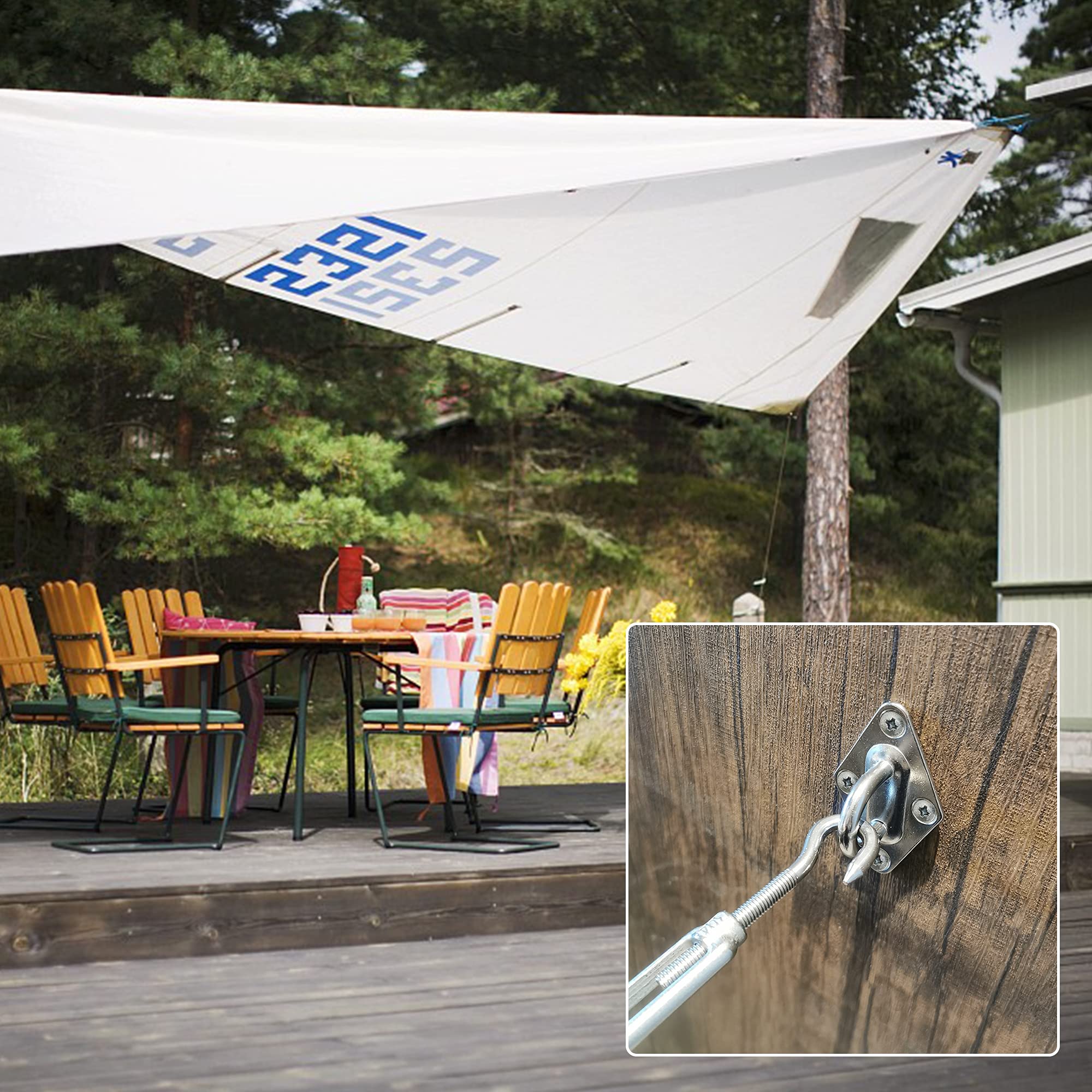 Outdoor shade project setup for easy seasonal changes