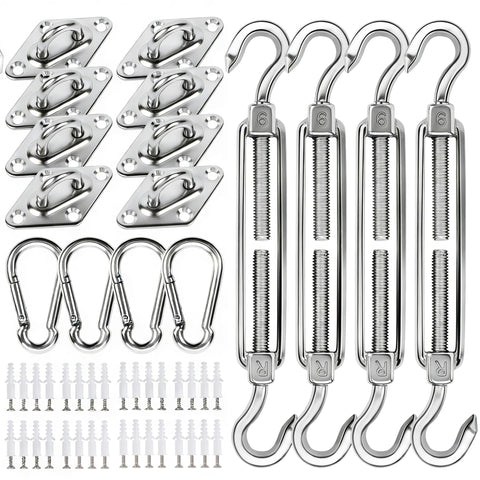 YOFIT shade sail hardware kit packaged for easy outdoor shade planning.