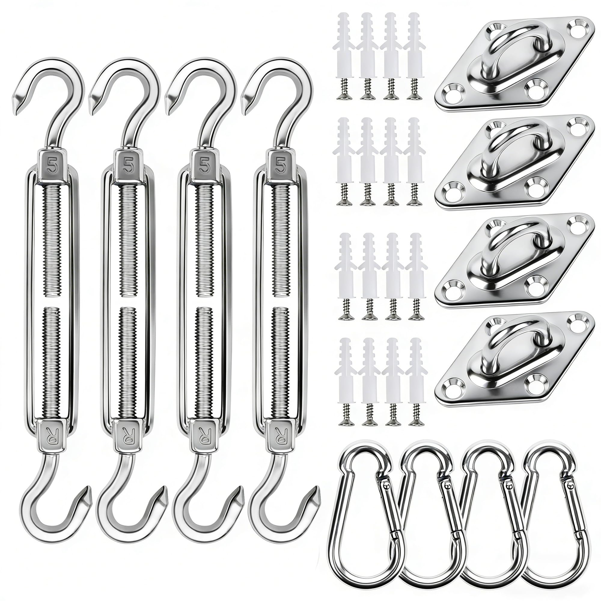 The YOFIT shade sail hardware kit turnbuckle provides reliable tension for outdoor installations.