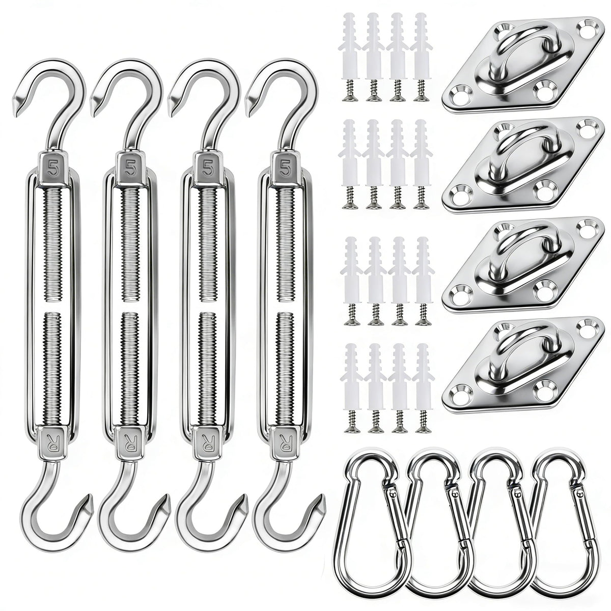 The YOFIT shade sail hardware kit turnbuckle provides reliable tension for outdoor installations.