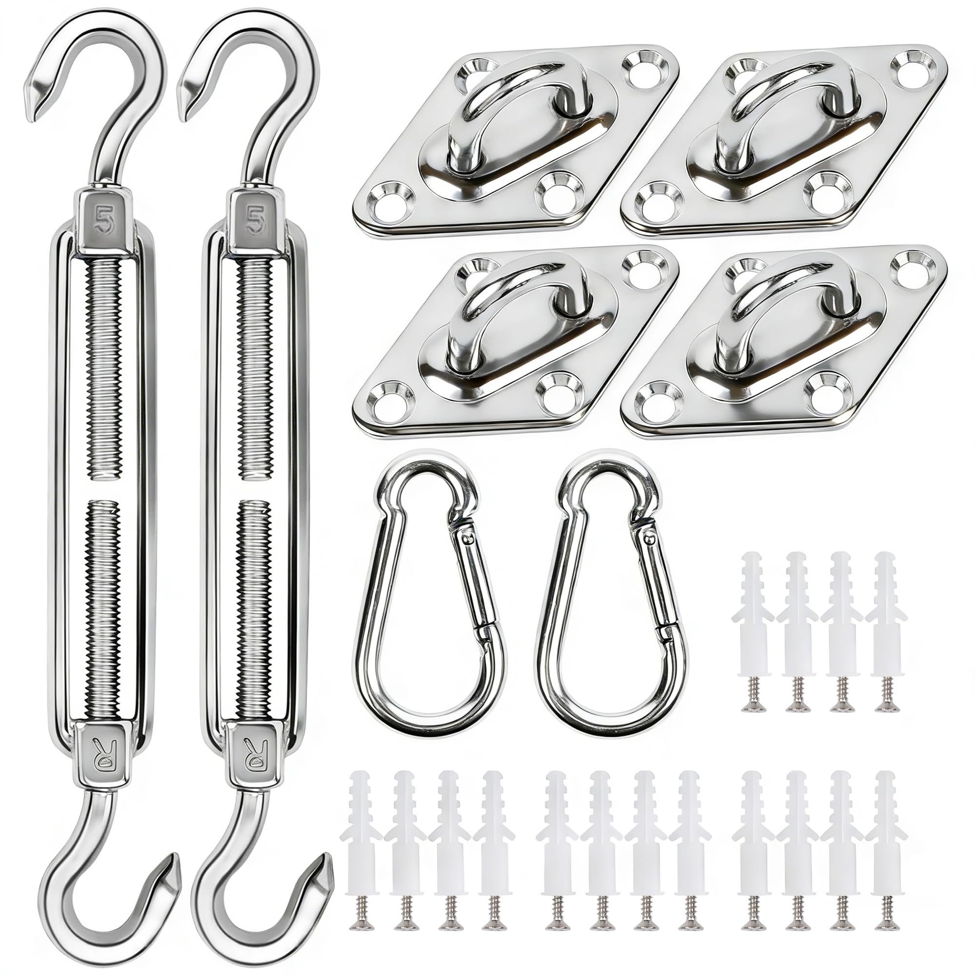 YOFIT shade sail turnbuckle close-up for secure wind-ready tension.