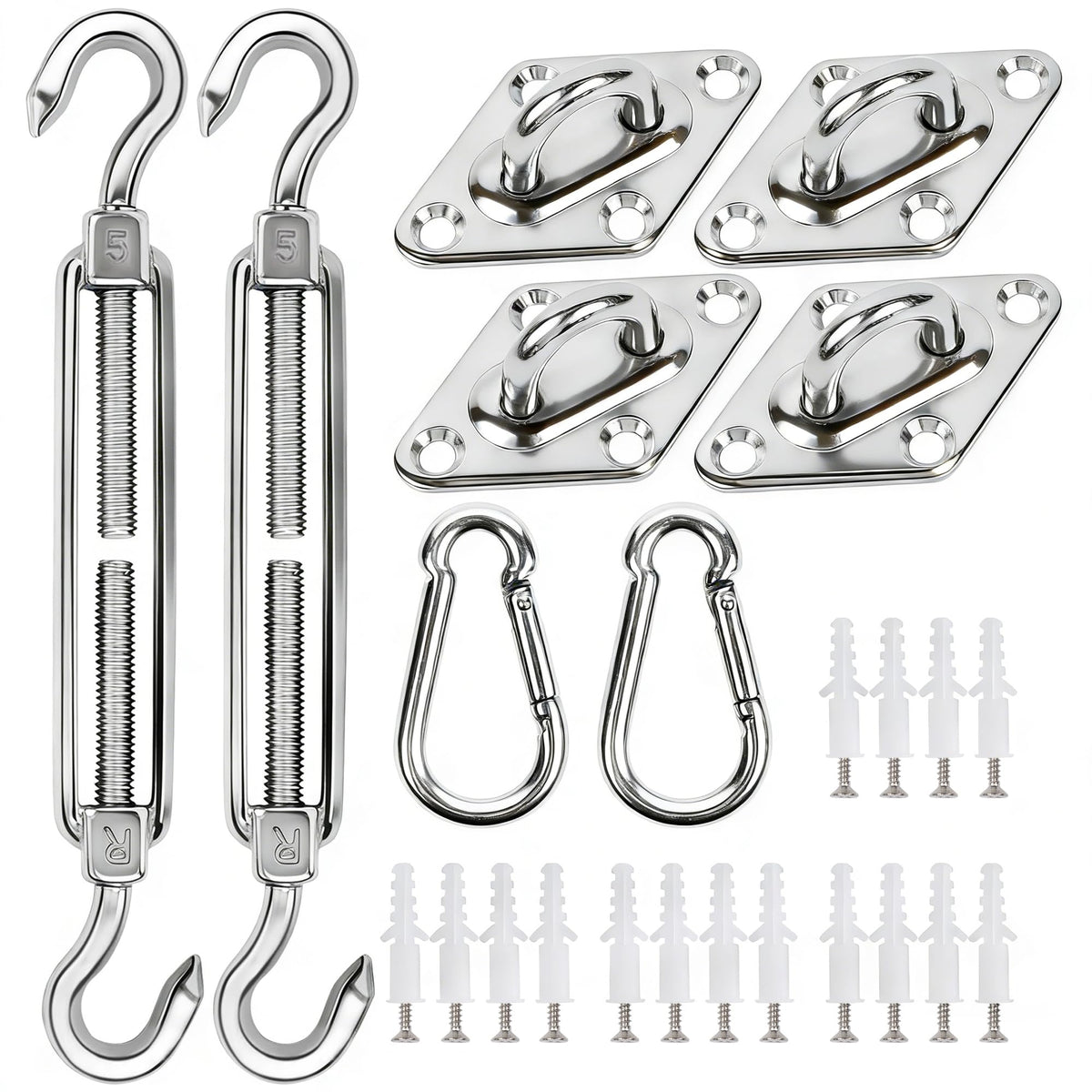 YOFIT shade sail turnbuckle close-up for secure wind-ready tension.