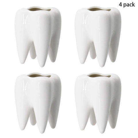 YOFIT teeth pot white desk decor ideal for succulents and small plants.