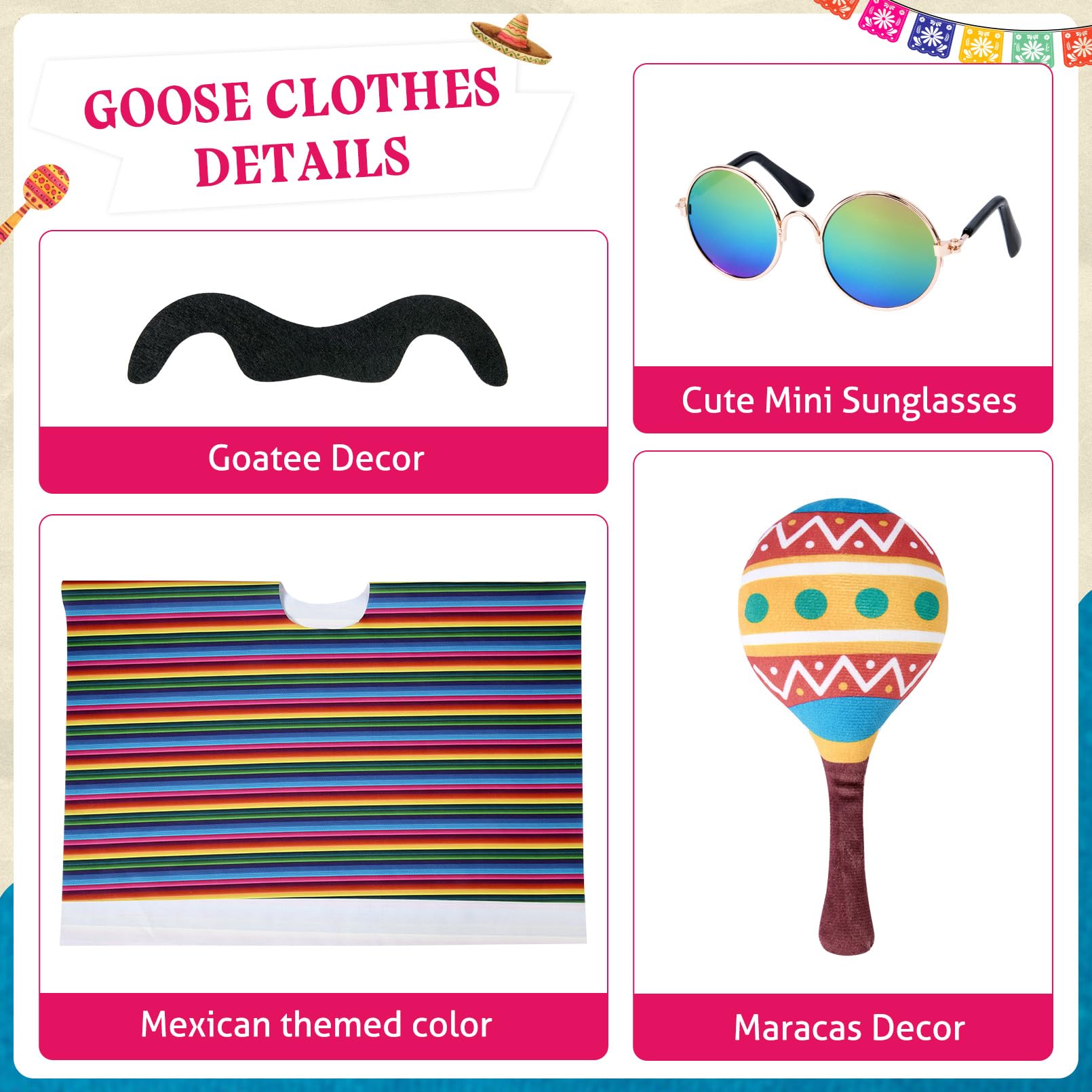 YOGFIT mini sunglasses give your porch goose a playful, sun-ready vibe.