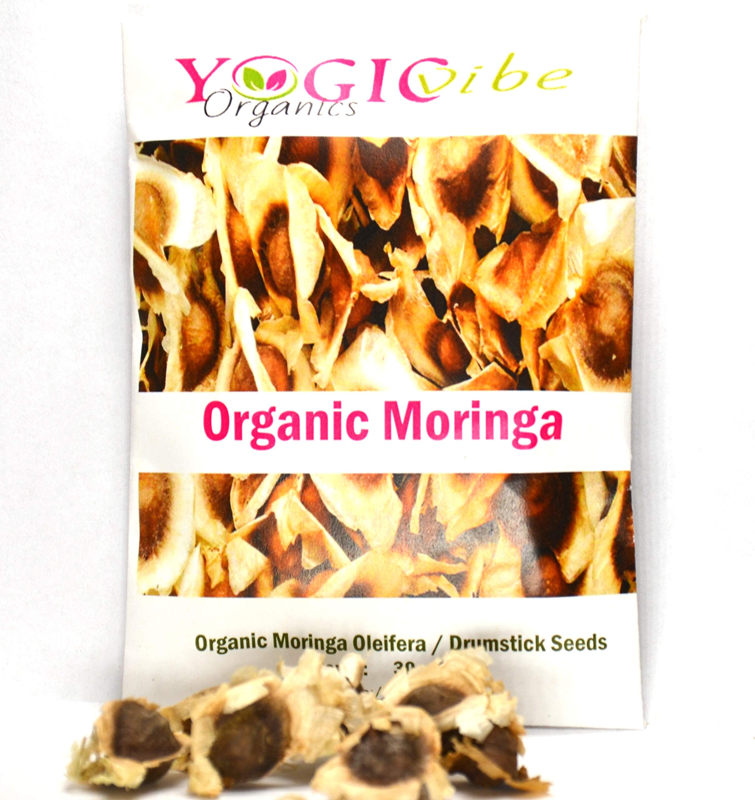 Yogicvibe Moringa seeds ready for harvest with fresh greens.