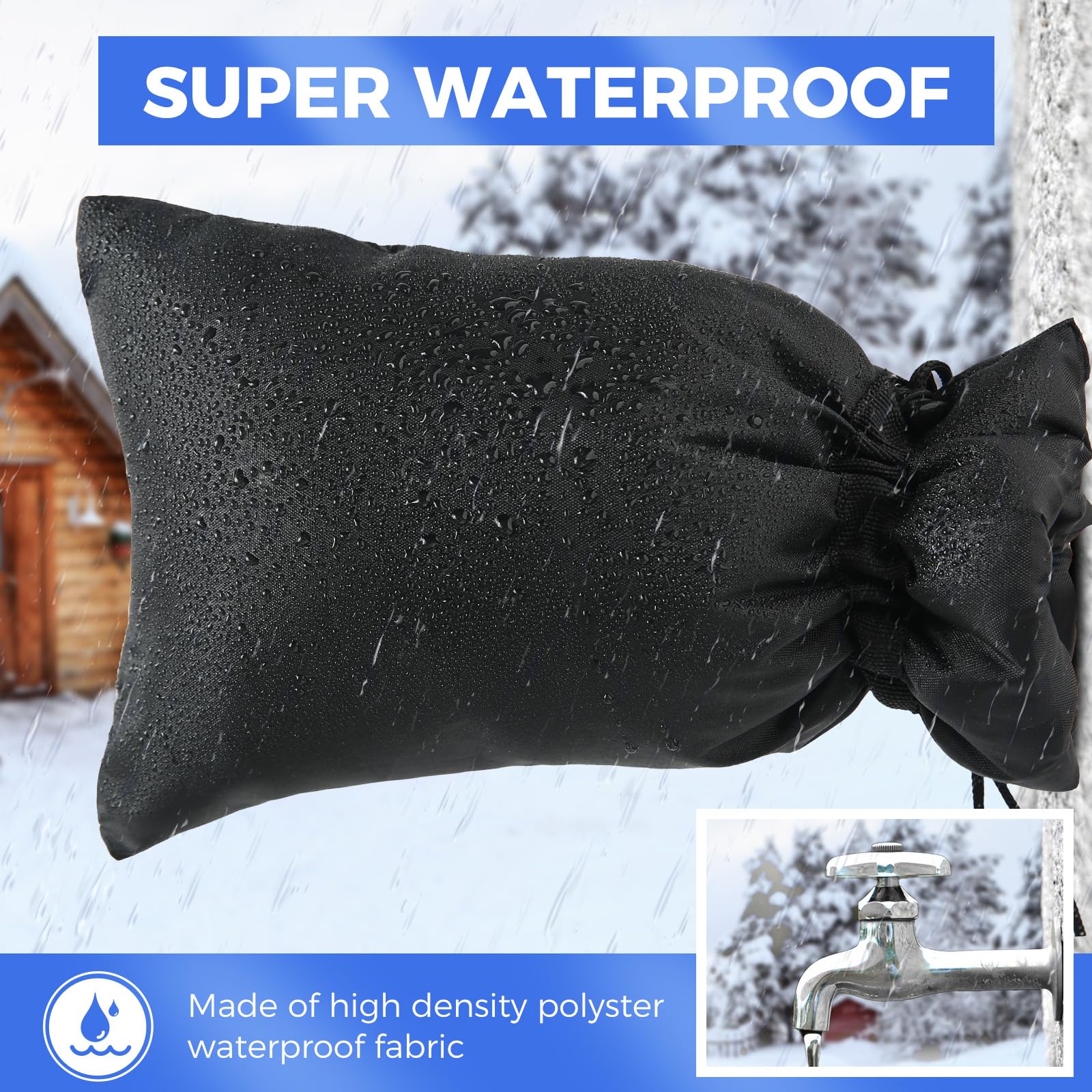 YOGINGO insulated cotton interior keeps the faucet sheltered from cold