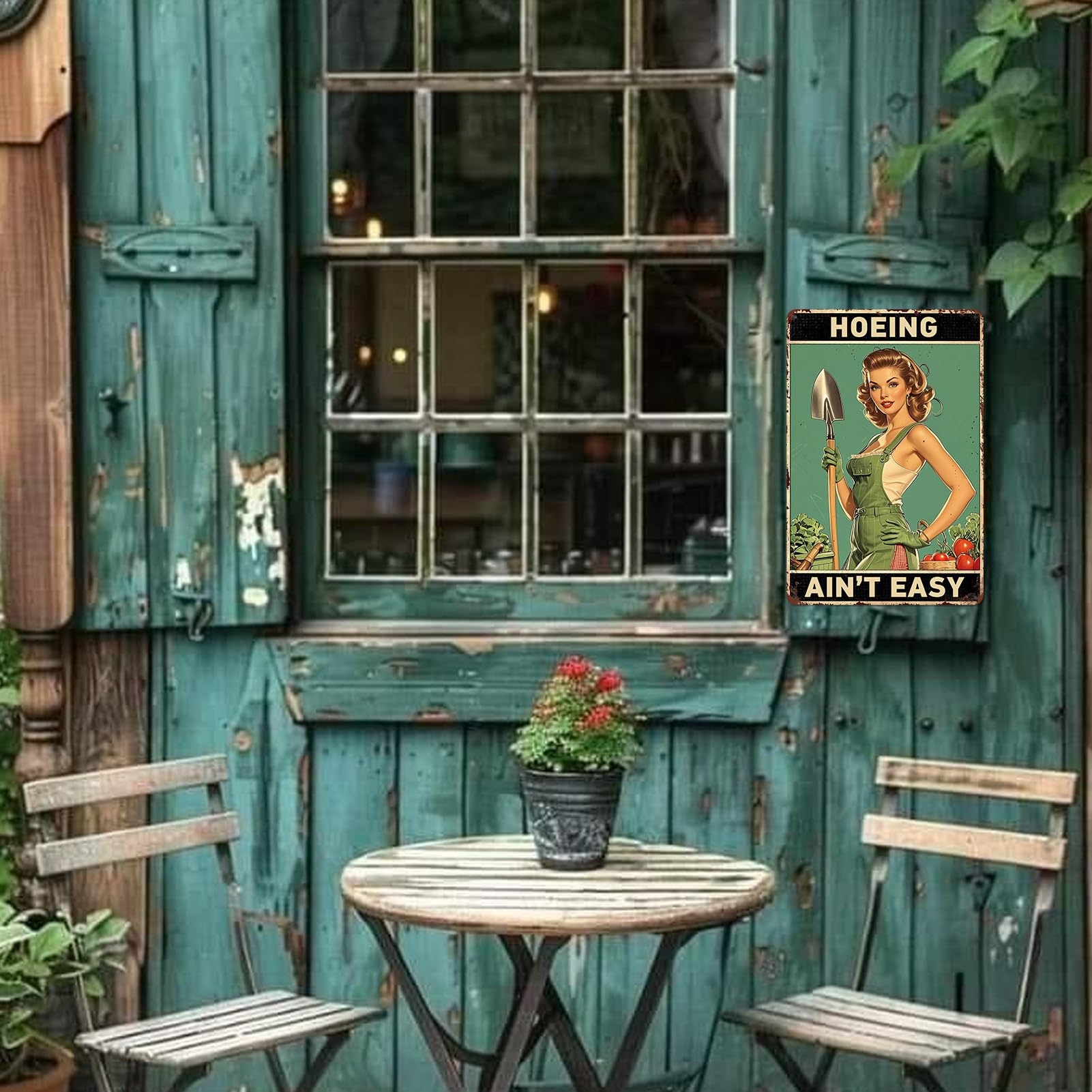 YOHIYE pre-drilled tin sign for quick mounting indoors or outdoors