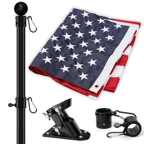 YOHSUGO flag pole kit 5ft outdoors with sturdy mounting for porch display