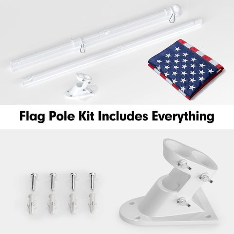 YOHSUGO white stainless steel flag pole offers sturdy, weather-resistant support.