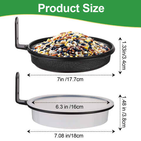 Yojanner fence feeder tray with removable water bowl for birds