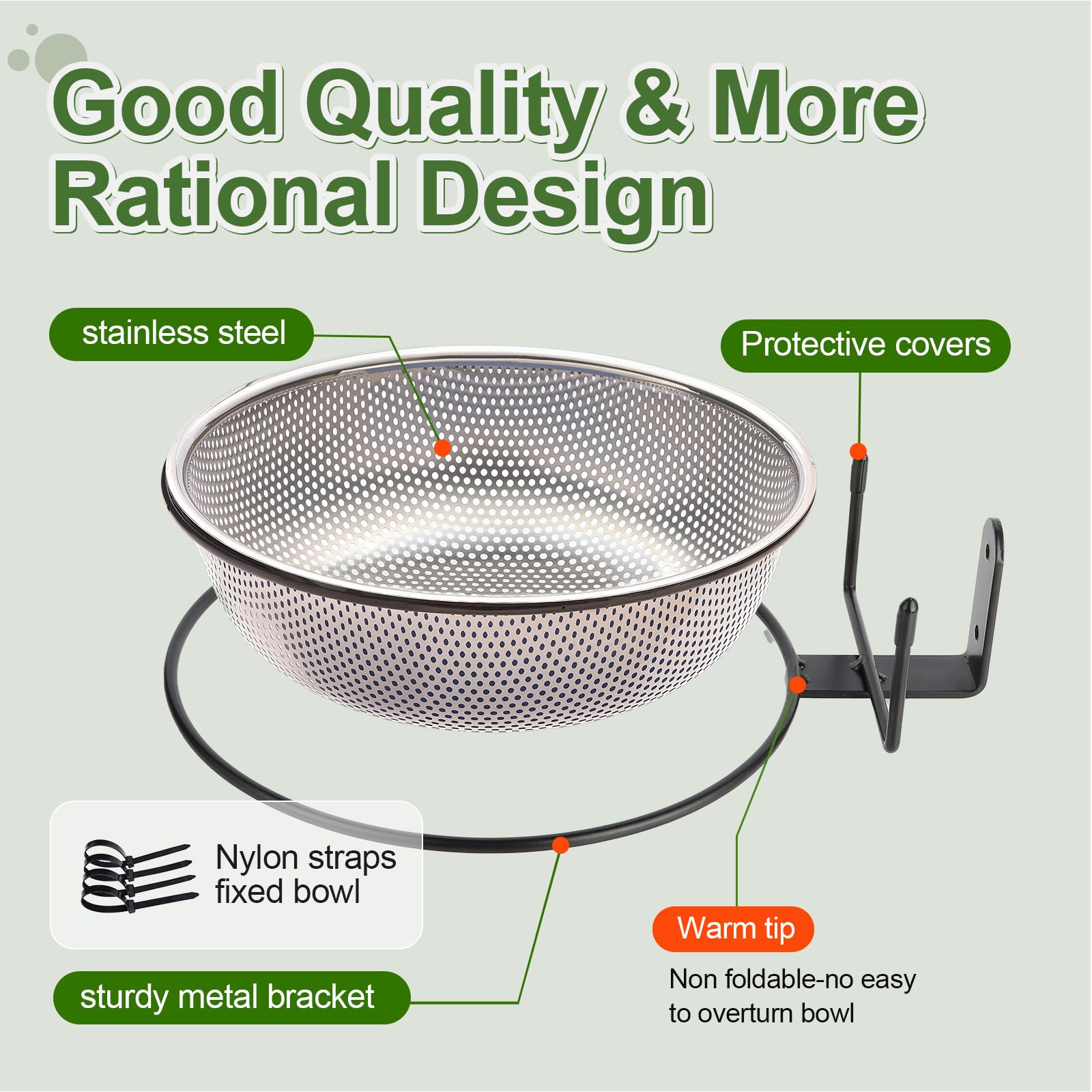 Includes zip ties and rubber sleeves for wind resistant mounting
