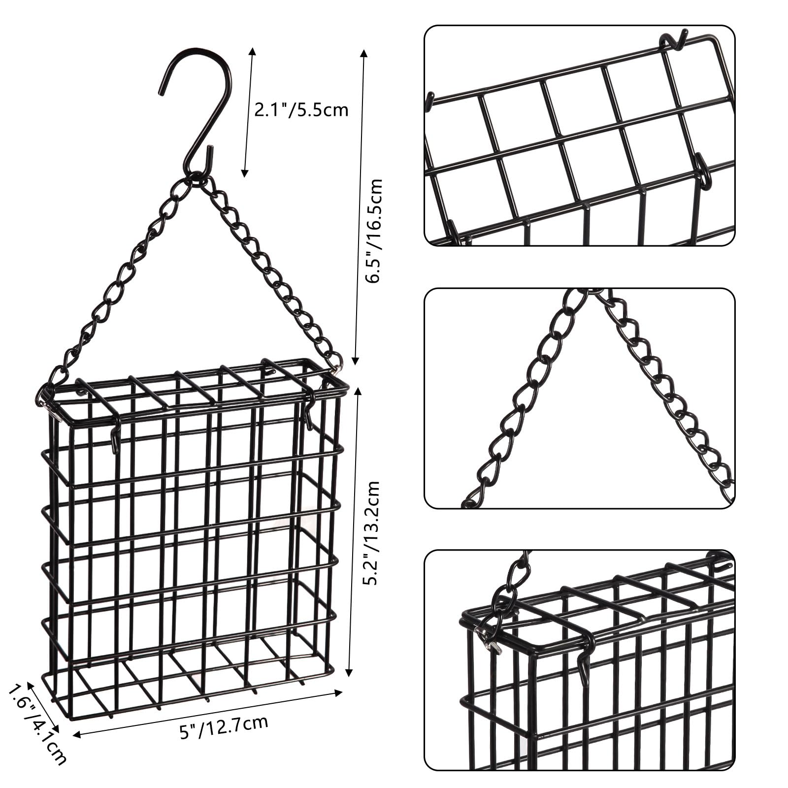 Yojanner suet cake capacity feeder highlighting single cake receptacle for compact garden use.