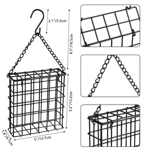 Yojanner suet cake capacity feeder highlighting single cake receptacle for compact garden use.