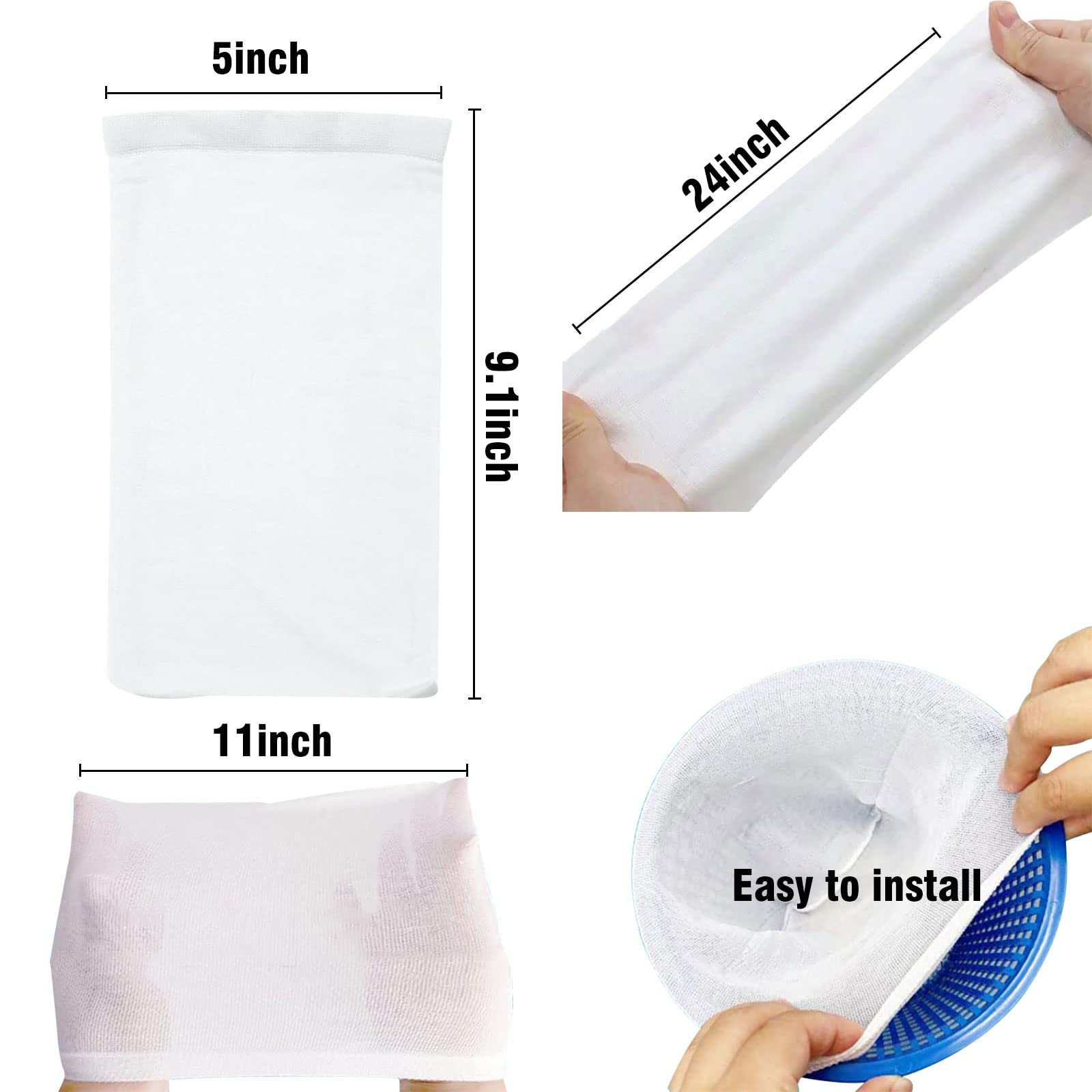YOLAAH elastic nylon skimmer sock shows durable stretch for various baskets.
